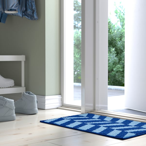FRIMÄRKE door mat, blue/light blue, 40x60 cm (1'4"x2'0") IKEA