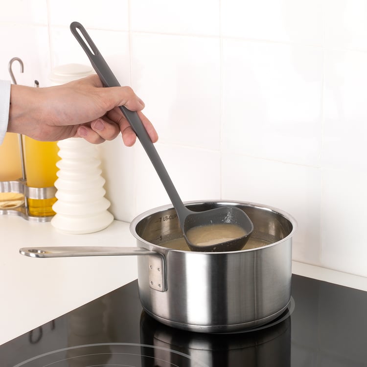 FULLÄNDAD soup ladle, grey, 31 cm (12") IKEA