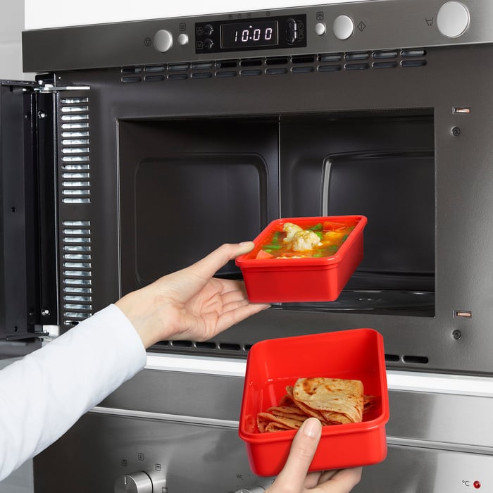 FULLASTAD lunch box, red, 20x13x5 cm (7 ¾x5x2") IKEA