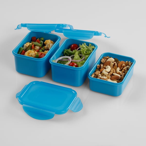 FULLASTAD lunch box, set of 3, blue IKEA