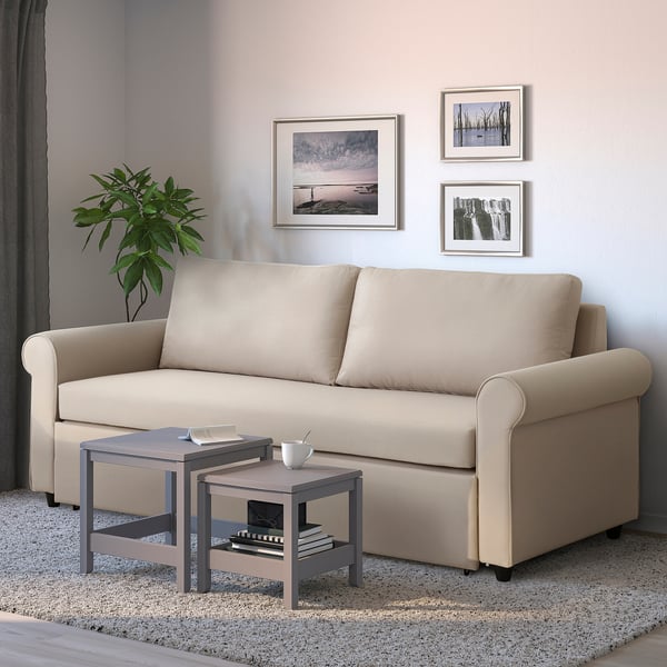 GAMMALBYN 3-seat sofa-bed, beige