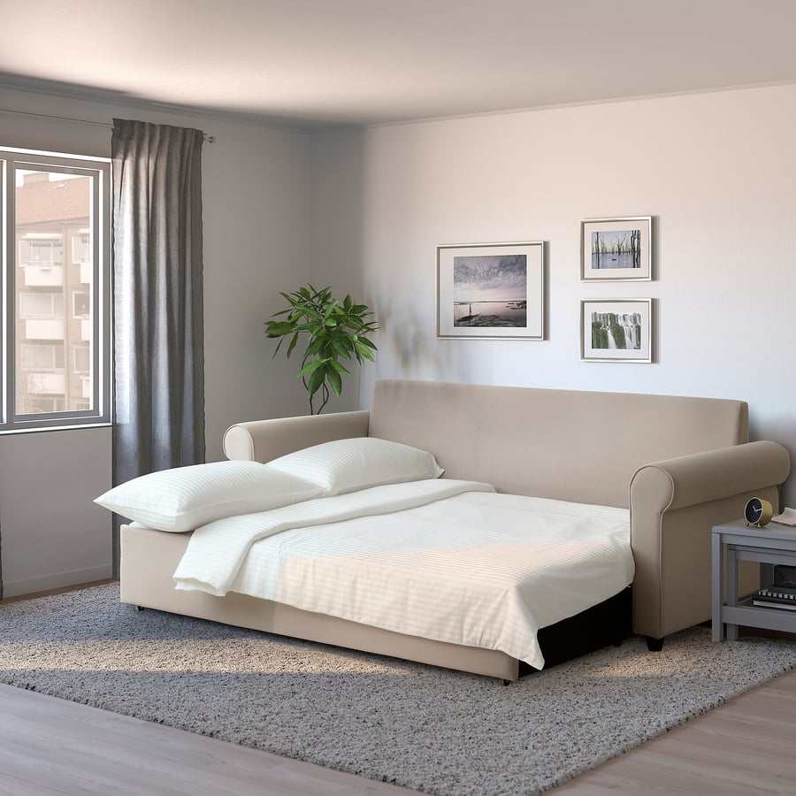 GAMMALBYN 3seat sofabed, beige IKEA