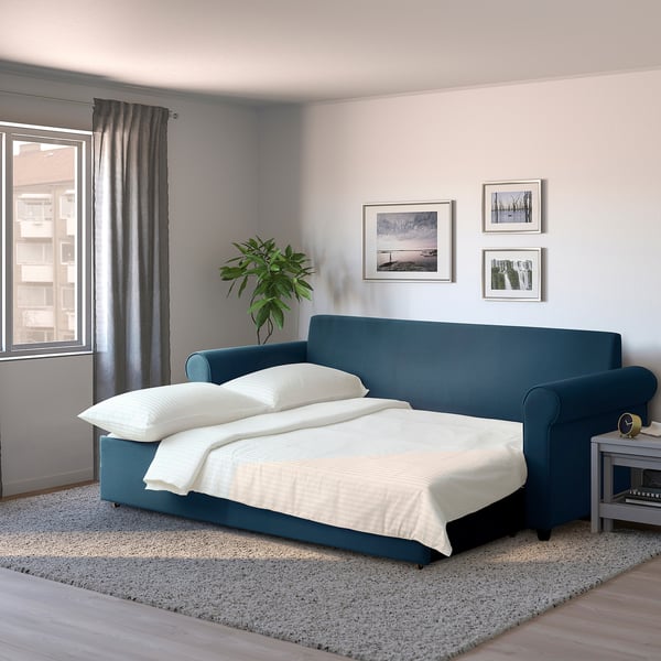 GAMMALBYN 3-seat sofa-bed, blue
