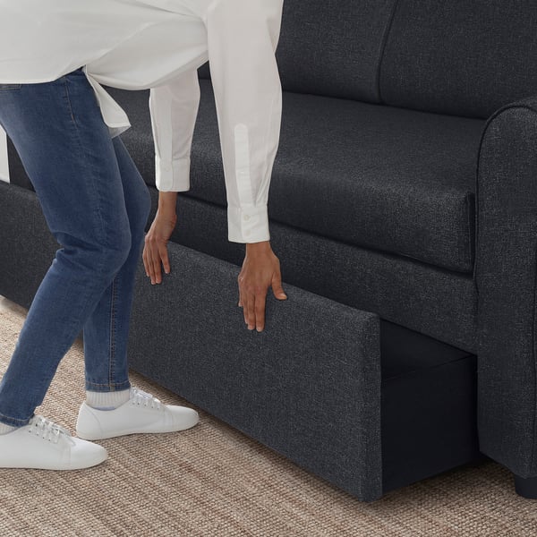 GAMMALBYN 3-seat sofa-bed, Gunnared dark grey