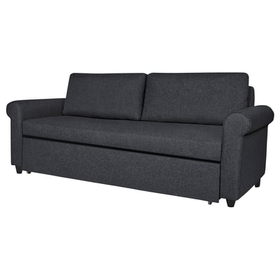 GAMMALBYN 3-seat sofa-bed, Gunnared dark grey