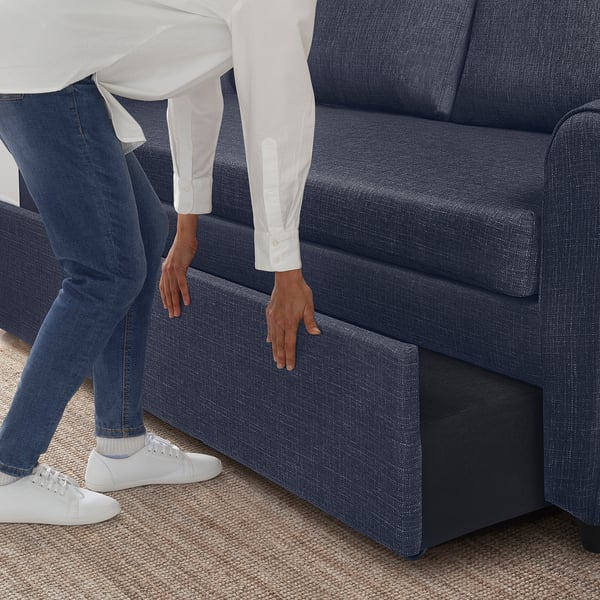 GAMMALBYN 3-seat sofa-bed, Kilanda dark blue