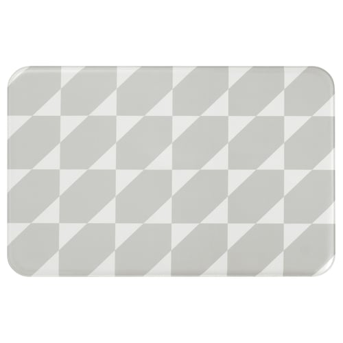 GÅNGPASSAGE mat, grey chequered design, rectangular shape, softfoam-filled.
