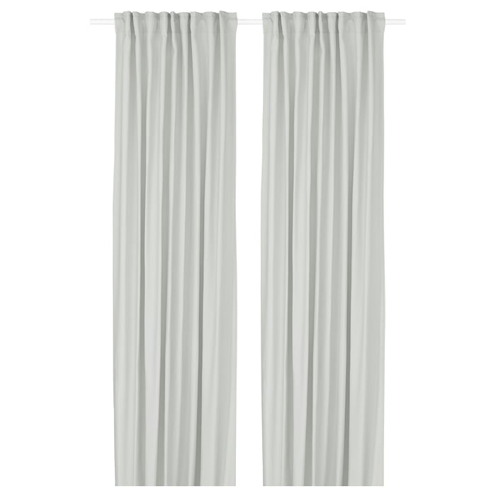 GINSTMOTT curtains, 1 pair, white/with heading tape, 145x250 cm (57x98 ...