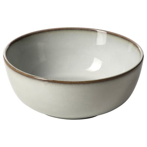 GLADELIG bowl, sandy-glazed, round, stoneware, unique handcrafted look.