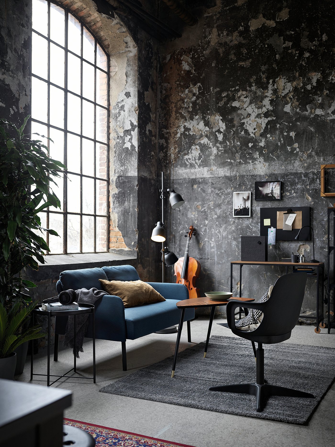 GLOSTAD 2-seat sofa, Knisa medium blue - IKEA