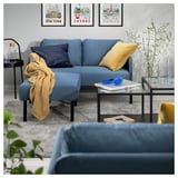 GLOSTAD 2-seat sofa with chaise longue, Knisa medium blue