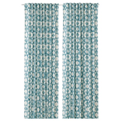 GOKVÄLLÅ Curtain, blue, 145x250 cm