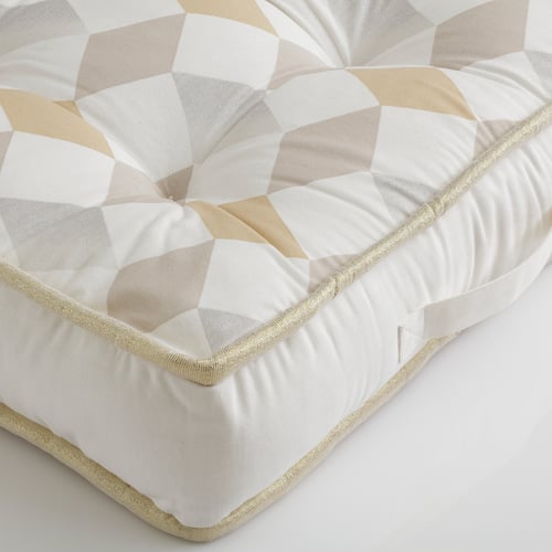 GOKVÄLLÅ Floor cushion, multicoloured, light/printed, 45x45x10 cm