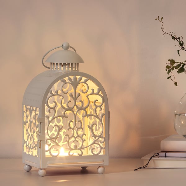 Gottgora Lantern For Candle In Metal Cup In Outdoor White Ikea