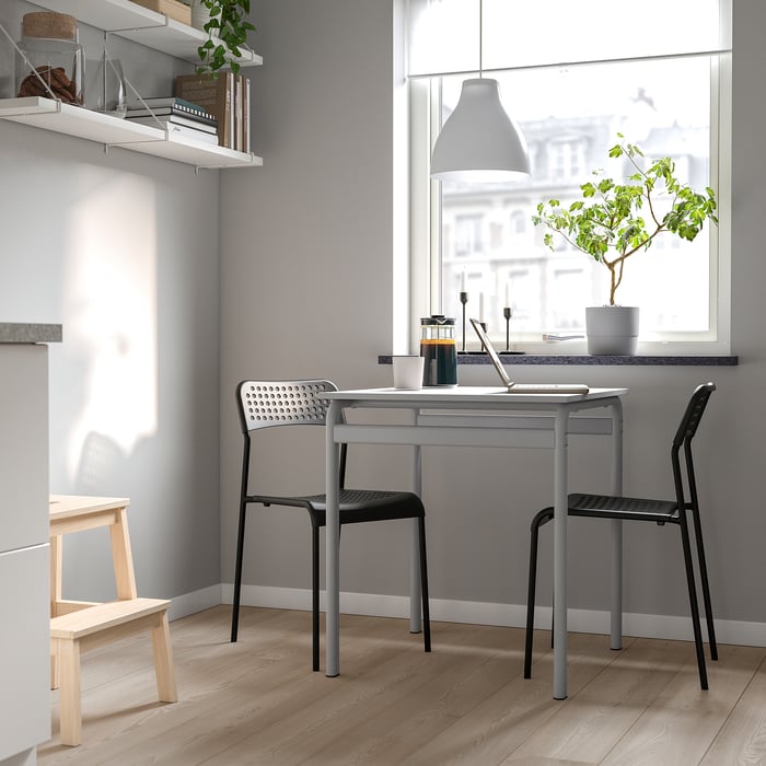 GRÅSALA / ADDE table and 2 chairs, grey grey/black, 67 cm (263/8") IKEA