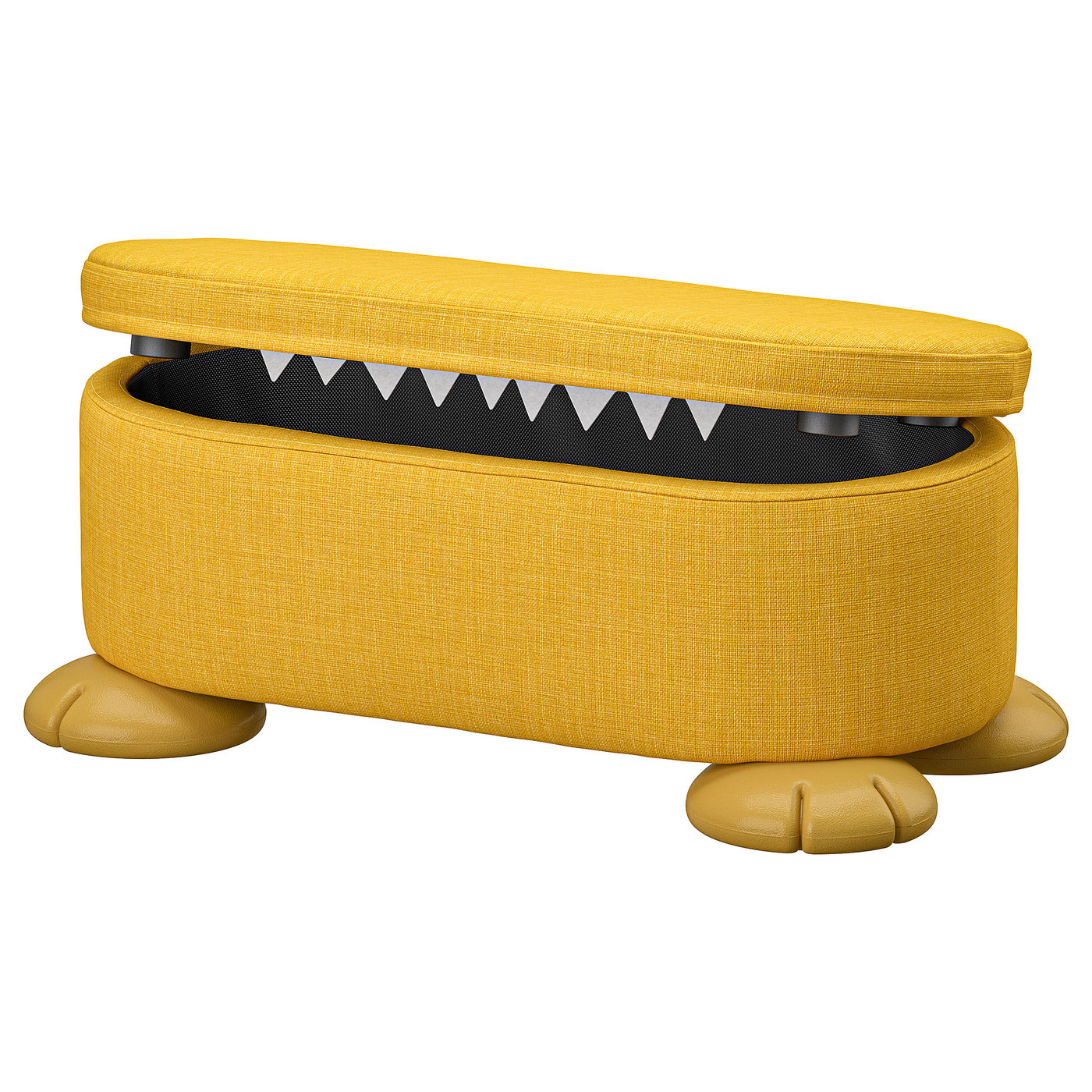 GREJSIMOJS Pouffe with storage, yellow