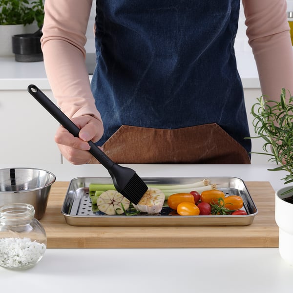 GRILLTIDER Barbecue tray, stainless steel, 30x20 cm