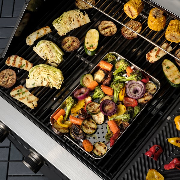 GRILLTIDER Barbecue tray, stainless steel, 30x20 cm