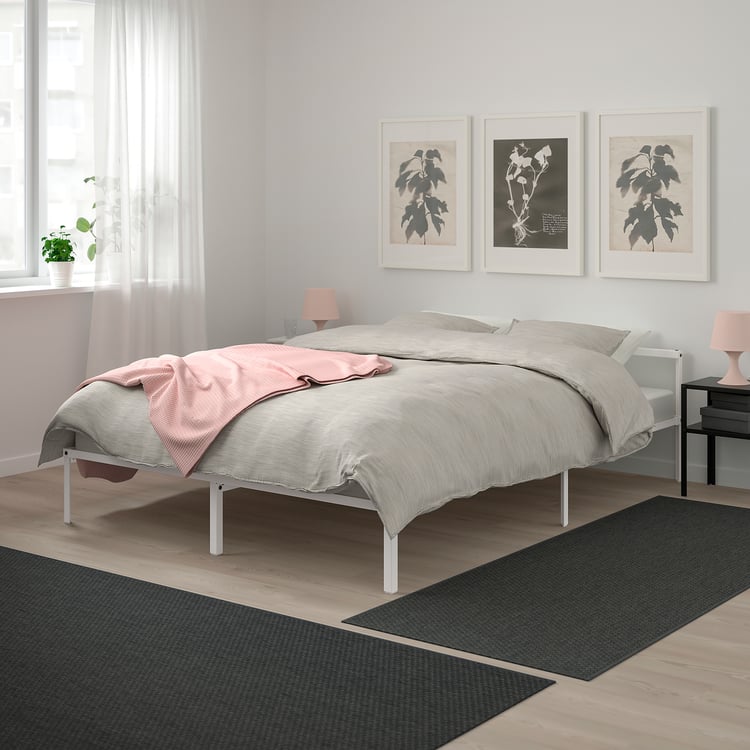 GRIMSBU Bed frame, white, 140x200 cm (551/8x783/4") IKEA