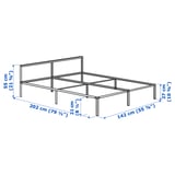 GRIMSBU Bed frame, white, 140x200 cm