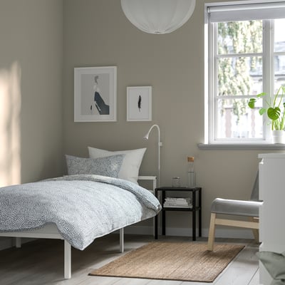 GRIMSBU Bed frame, white, 90x200 cm