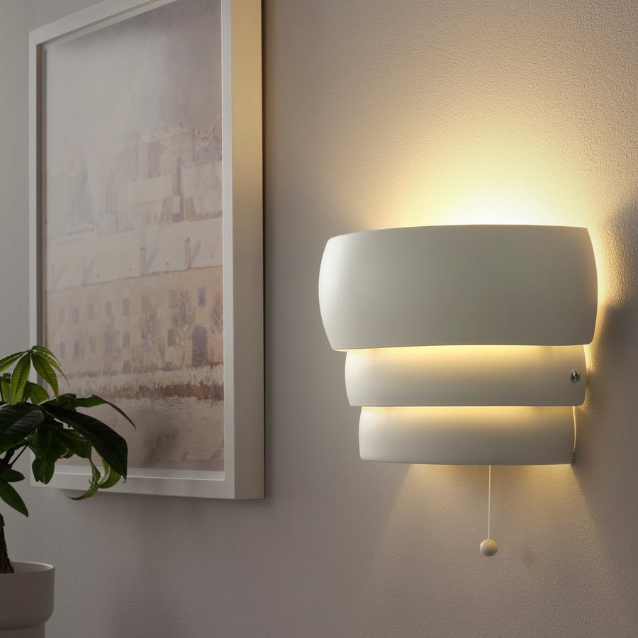 GRÖNPLYM wall lamp, wiredin installation, white IKEA