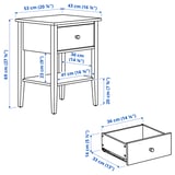GULLABERG Bedside table, with 1 drawer with shelf/grey, 53x43x69 cm
