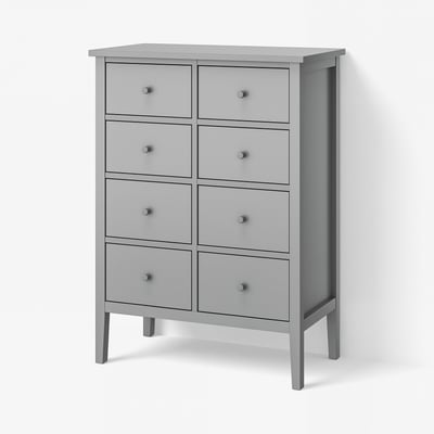 GULLABERG Chest of 8 drawers, grey/anchor/unlock-function, 89x48x122 cm