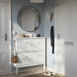 GULLABERG Shoe cabinet with 4 compartments, white, 105x22x107 cm