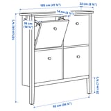GULLABERG Shoe cabinet with 4 compartments, white, 105x22x107 cm