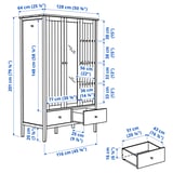 GULLABERG Wardrobe, grey, 128x64x201 cm