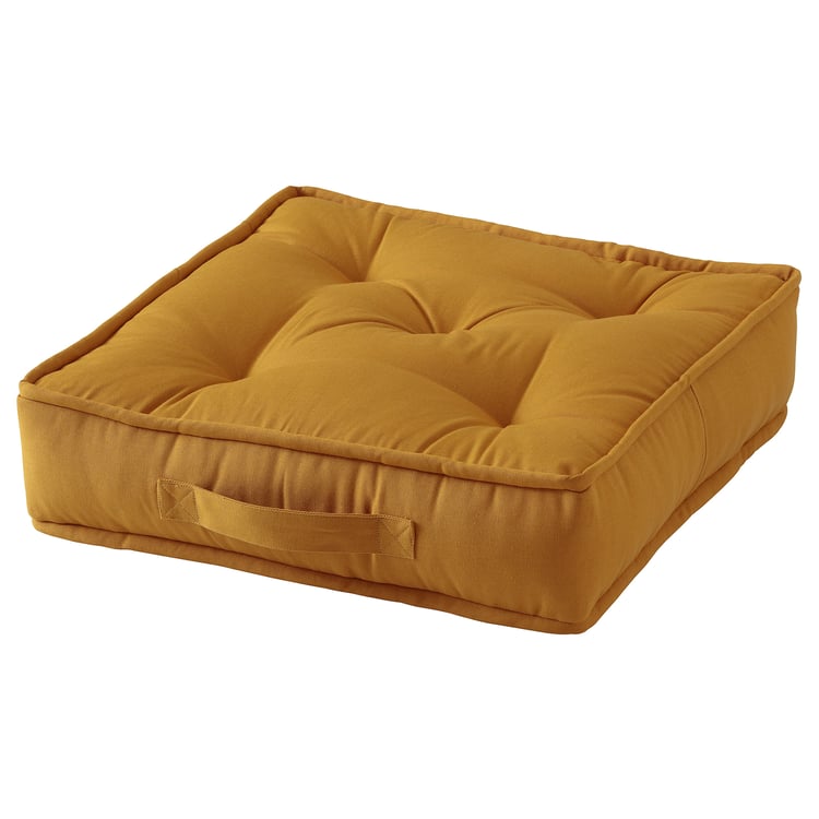 GURLI floor cushion, goldenyellow, 45x45x10 cm (18x18x4") IKEA