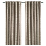 HÄCKBERBERIS Room darkening curtains, 1 pair, beige, 145x250 cm