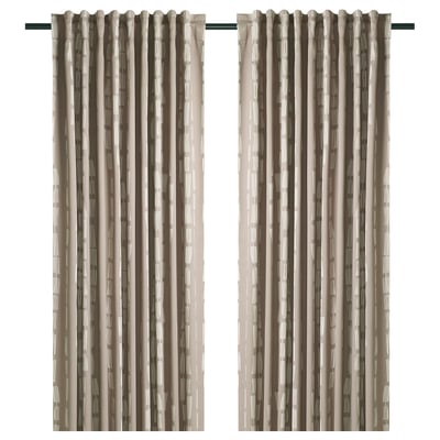 HÄCKBERBERIS Room darkening curtains, 1 pair, beige, 145x250 cm