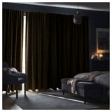 HÄCKBERBERIS Room darkening curtains, 1 pair, beige, 145x250 cm