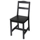 Black HÄGERNÄS chair, simple design, rectangular seat, four legs, wooden construction.
