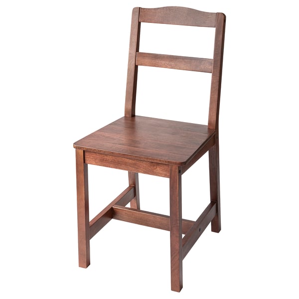 Wooden chair, HÄGERNÄS, brown, solid mango, rectangular, simple design.