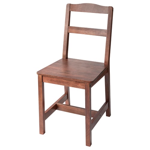 Wooden chair, HÄGERNÄS, brown, solid mango, rectangular, simple design.