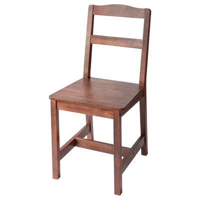 Wooden chair, HÄGERNÄS, brown, solid mango, rectangular, simple design.