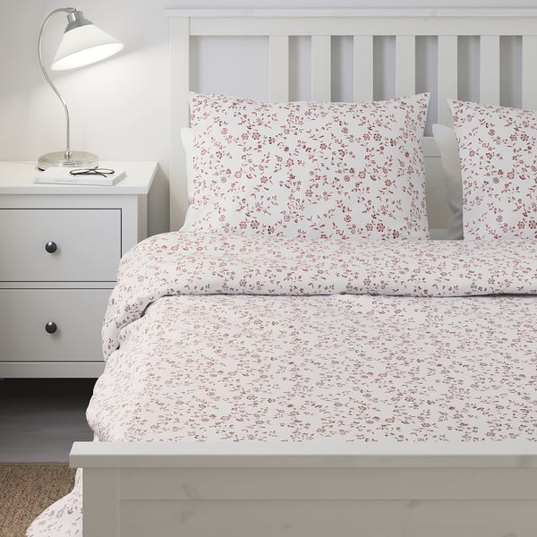 Hassleklocka Quilt Cover And 2 Pillowcases White Pink Ikea