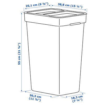 HÅLLBAR Bin with lid, light grey. Get it here - IKEA