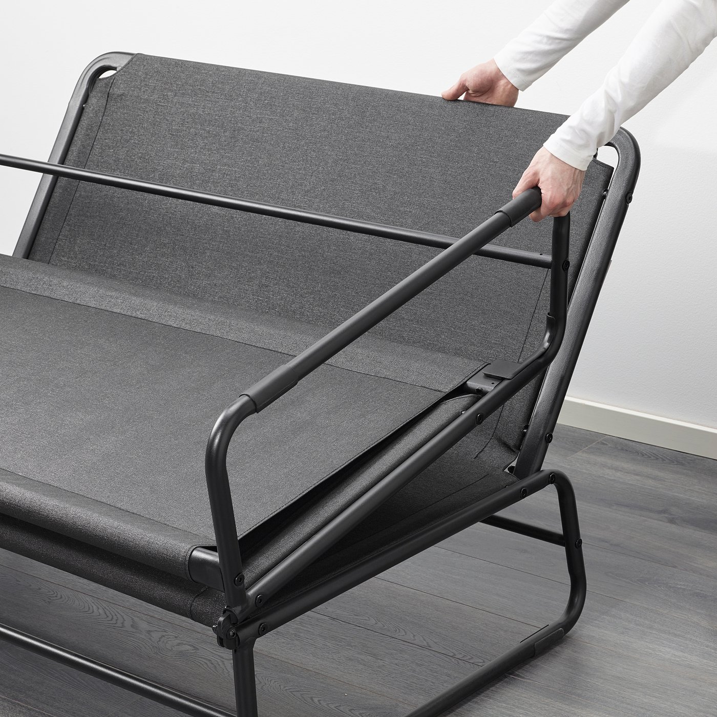 HAMMARN sofa-bed, Knisa dark grey/black - IKEA