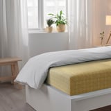 HAMNSENAP Flat sheet and pillowcase, yellow/multicolour, 150x260/50x80 cm