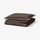 HAMPFLOCKEL Duvet cover and pillowcase, brown, 150x200/50x80 cm