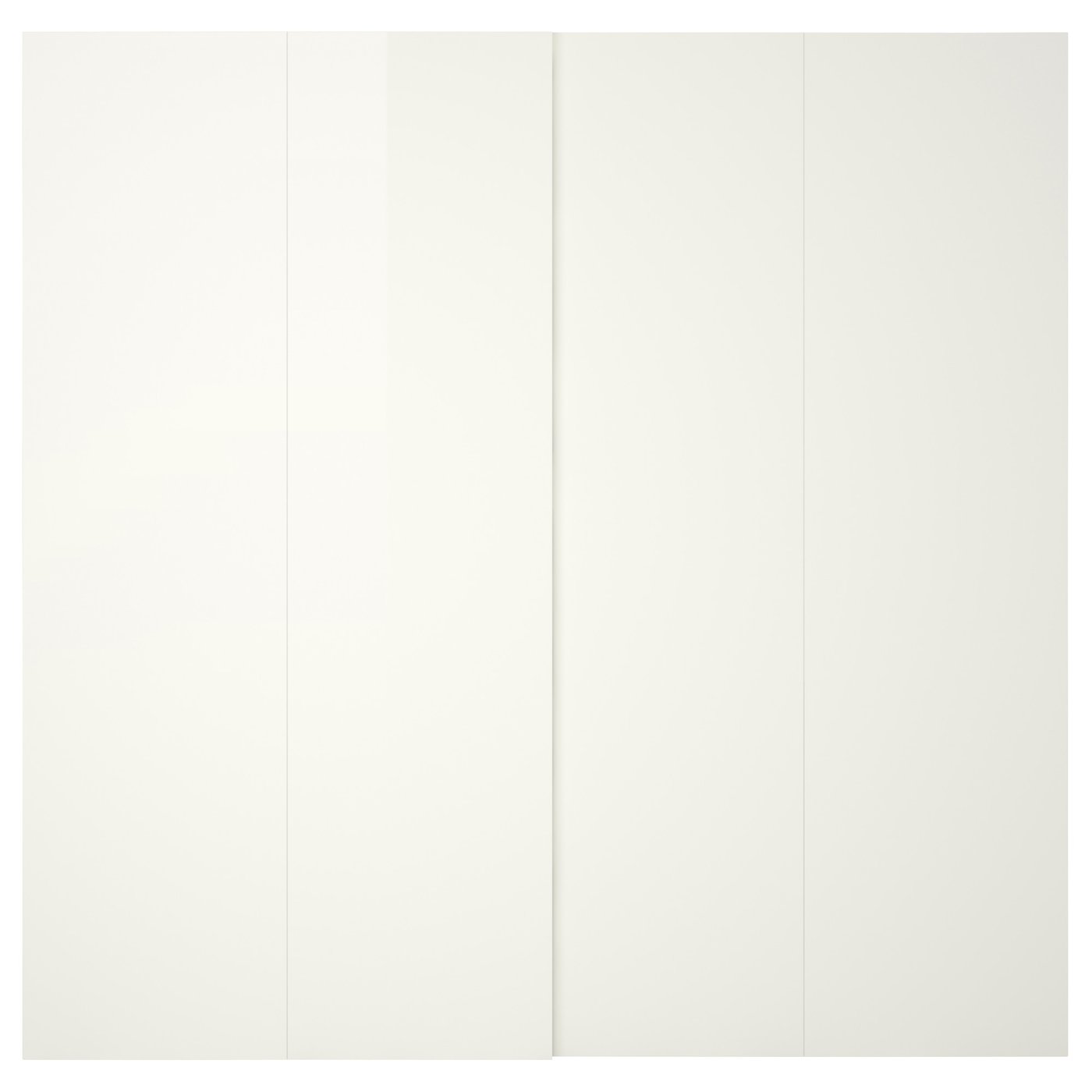HASVIK Pair of sliding doors, highgloss white, 200x201 cm (783/4x791/8