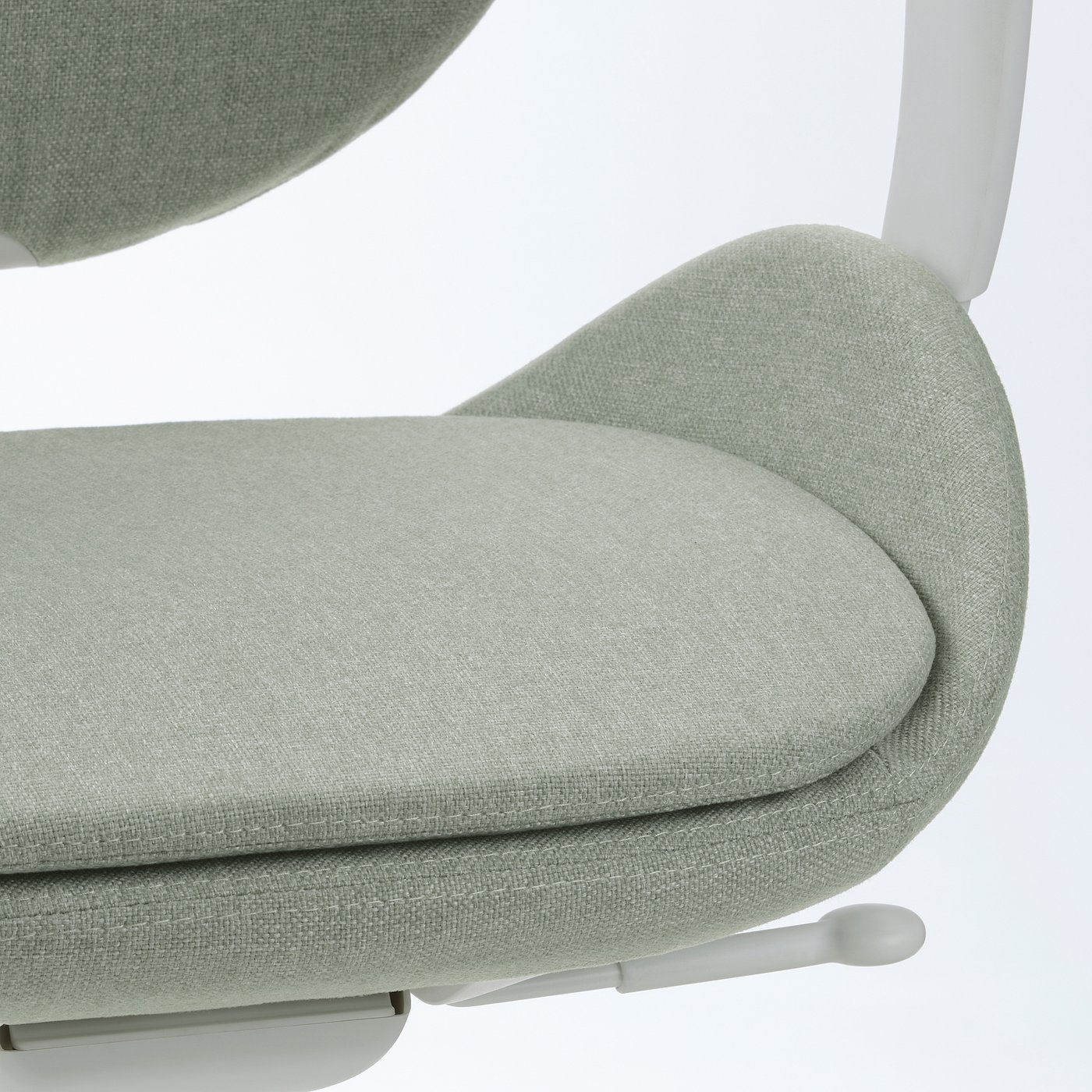 HATTEFJÄLL office chair with armrests, Gunnared light green/white