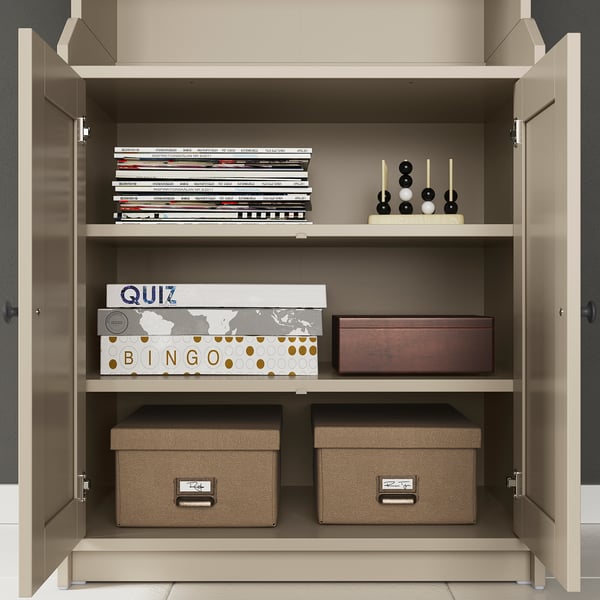 HAUGA Cabinet with 2 doors, beige, 70x116 cm