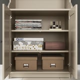 HAUGA Cabinet with 2 doors, beige, 70x116 cm