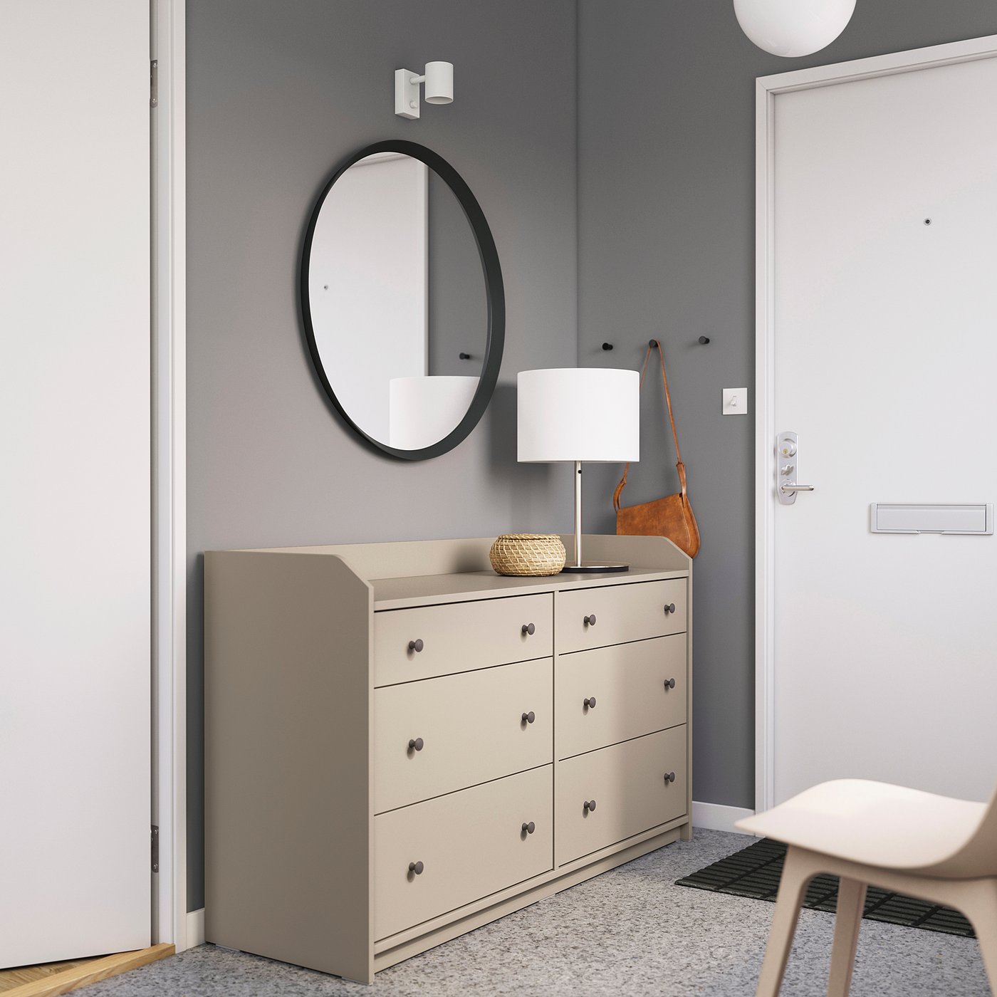 【IKEA】hauga ベージュ HAUGA chest of 6 drawers, beige, 138x46x84 cm (543/8x181/8x331/8