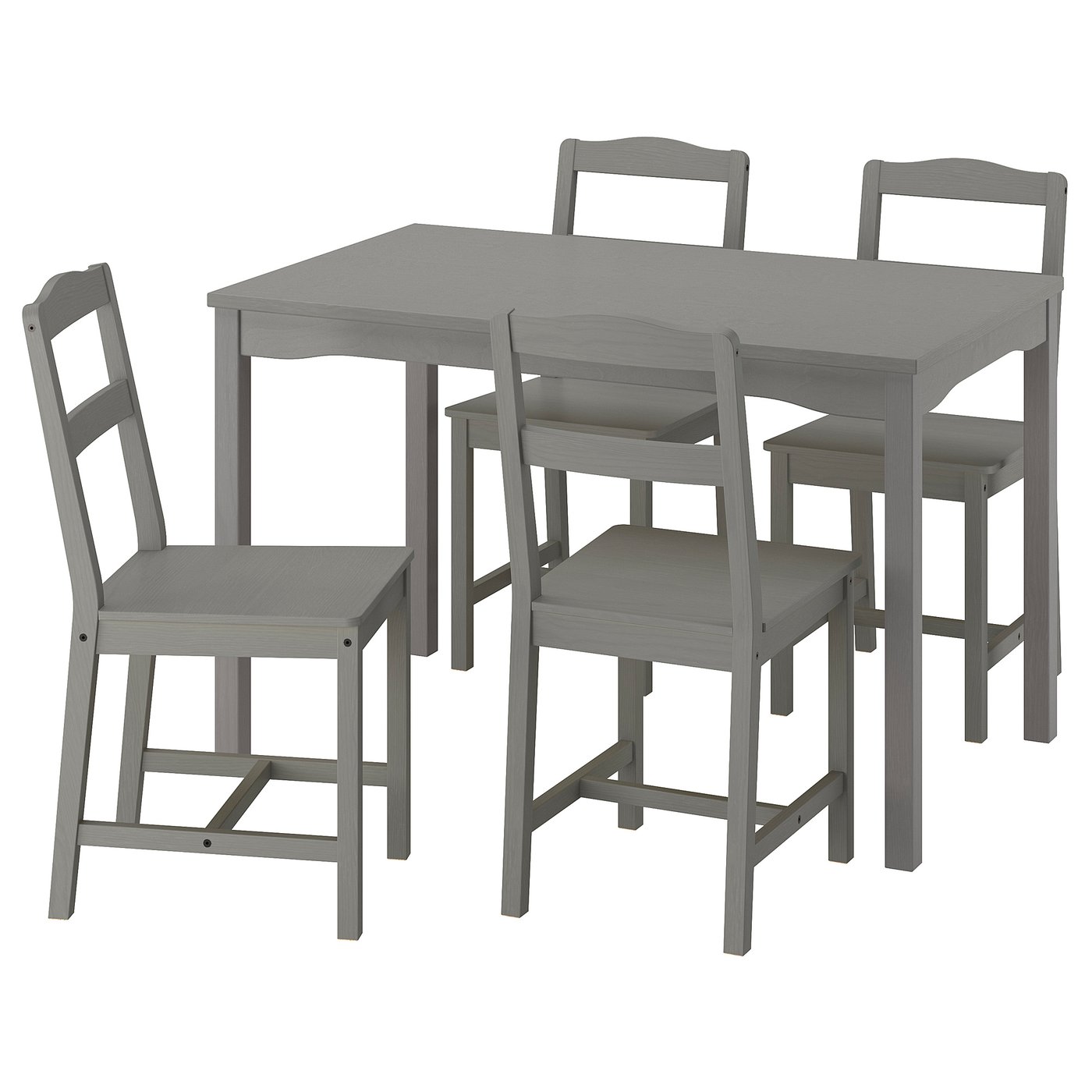 HAUGA / HAUGA Table and 4 chairs, grey/grey, 118x74 cm (46 1/2x29 1/8 ")